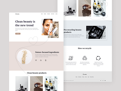 Lawskin - Clean Beauty Cosmetics Website aesthetic beauty clean beauty cosmetics minimalism product design recycle skincare