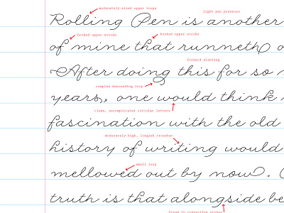 Rolling Pen Type Specimen script typography