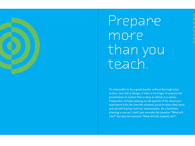 Prepare more than you teach. 2 page spread