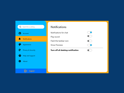 DailyUI::007 Settings #DailyUI