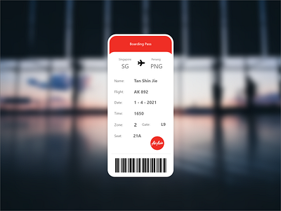 DailyUI::024 Boarding Pass #DailyUI