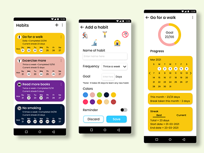 Habit tracker app app design illustration minimal typography ui ux website