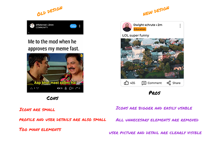 Redesign of an app app design improve meme memechat minimal new simple ui ux