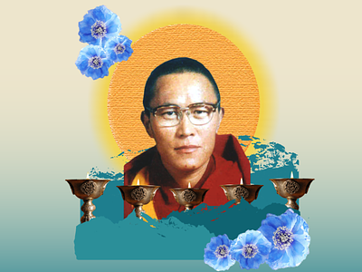 Collage In Honor for Tenzin Delek Rinpoche collage design digital art editorial art illustration