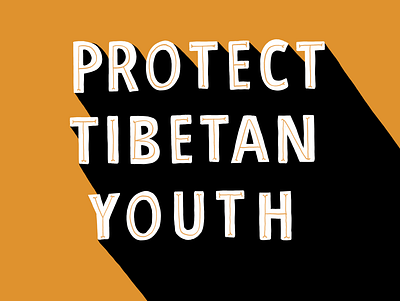 Protect Tibetan Youth calligraphy digital art illustration tibet typography