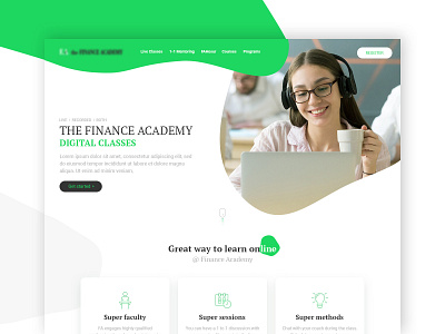 finance academy website education illustration ui vector webdesign website