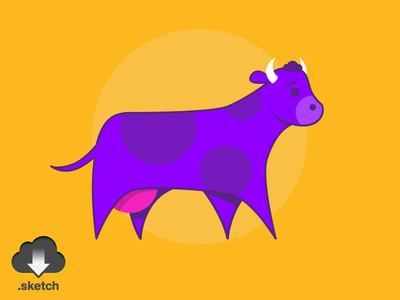 Violet Cow Illustration (.sketch)