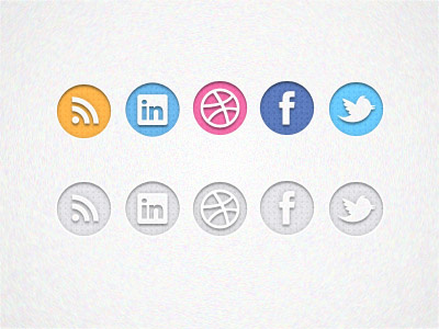 Social Icons Freebie Set dribbble facebook freebie icon set icons linkedin psddd rss social icons twitter