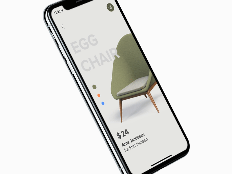 Add to cart add app cart flat furniture interaction swipe tap ui ux