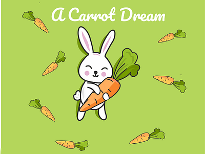 A Carrot Dream cute animal cute illustration digital art illustration sticker
