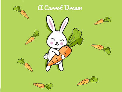 A Carrot Dream cute animal cute illustration digital art digital painting illustration sticker vector