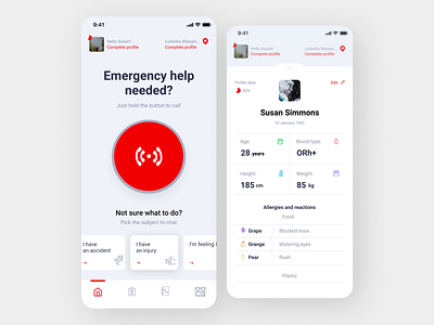 Emergency Help app app design ui