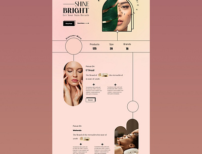 Skin Care Website design ui ux