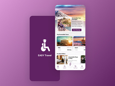 Accessible Tourism app design logo ui ux