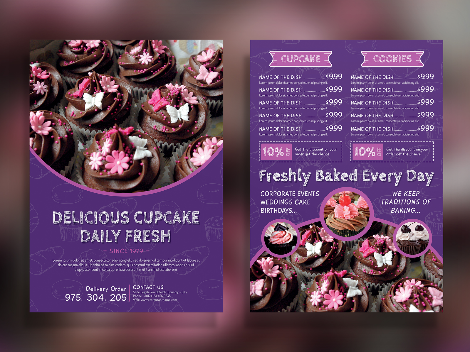  Cupcakes  Bakery Menu Flyer  by Amal Kabichi on Dribbble