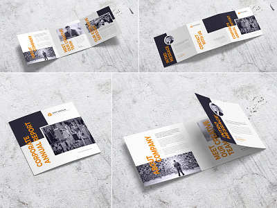 Square Corporate Annual Tri-Fold agency analytic art deco brochure business business template company corporate creativity deco financial infographics map marketing minimalist modern orange photography professional psd