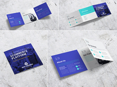 Square E-Commerce Business Tri-Fold