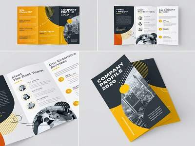 Tri-Fold Company Profile 2020 3 fold a4 advertisement advertising agency brochure business clean company consultant corporate design financial handout indd indesign marketing modern multi multipurpose