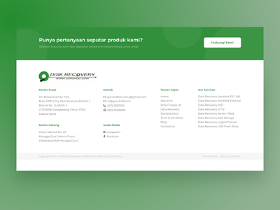 Homepage GuruHDD green ui web design