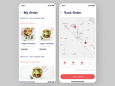 Food Ordering App app clean design flat ui ux