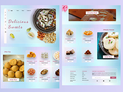 Sweets website ui 3d animation app branding design food graphic design illustration landing page logo mobileui motion graphics restaurant sweets ui ux webdesign website webui wireframing