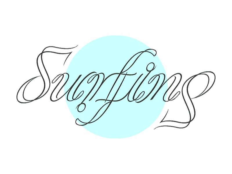 Endless surfing ambigram animated cool font gif letters script spin surf surfing type typography