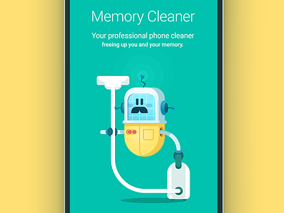 Memory cleaner for android android app clean design robot ui ux