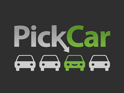 PickCar - logo car design green logo