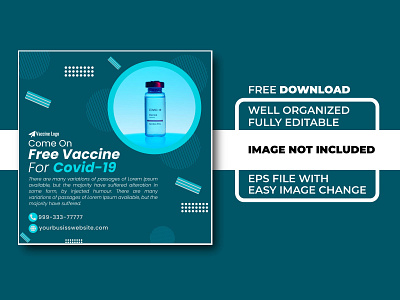 Free Covid-19 Vaccine Social Media Template social media kit template free