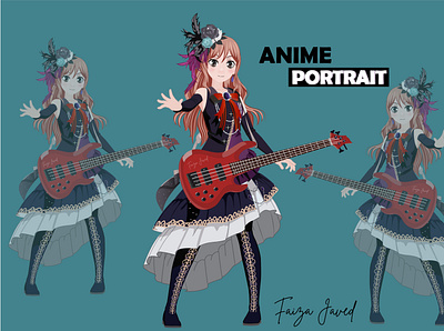 Anime Style Portrait adobe illustrator anime anime girl anime manga style anime portrait anime style animeart cartoon portrait illustrator design manga vector art
