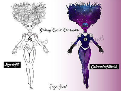 Galaxy Comic Character comic and cartoon comic art comic artwork comic character comic illustration digital art galaxy comic character illustrator design vector art illustration