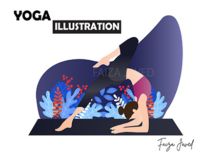 Yoga Illustration 2d illustration digital art exercise illustration illustrator design modern illustration stylish illustration vector illustration web illustration yoga illustration