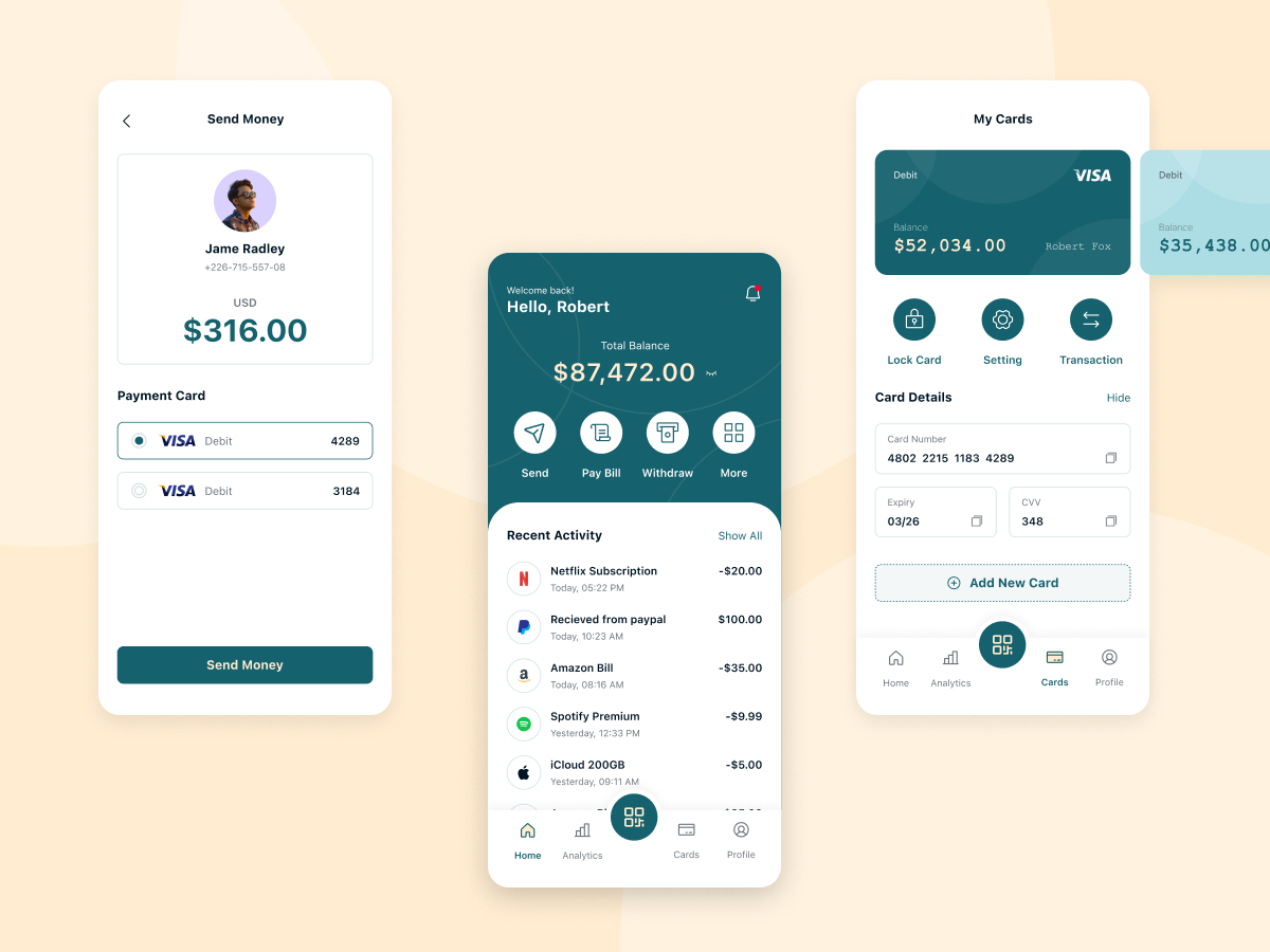 Banking App by Jasmine Hanifa Mounir on Dribbble