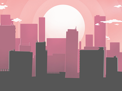 Sunset in city animation artist city design digital art illustration sunset umesh.sonii