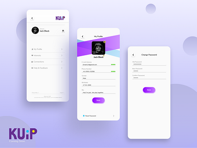 My Profile- Kuip.io app design design log in logo my profile profile settings ui umeshsonii ux
