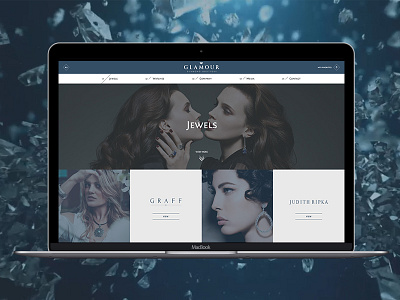 Glamour-diamond web site beauty diamond flat girls glamour jewels promo site ui ux web web site