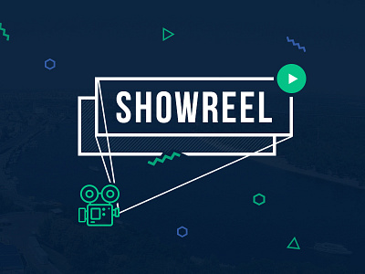 Showreel camera dark flat play showreel simple