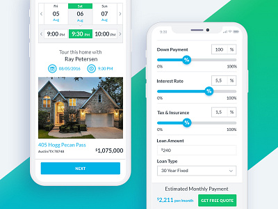 Real Estate Marketing & Sales Platform adaptive blue green interface layout minimal mobile responsive ui ux web website