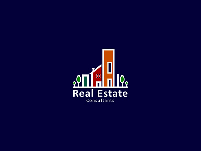 Real Estate Logo building business campaign clean comunity concept consultants creative design elegant graphic home house idea innovation insurance letter logo property society