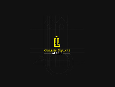 Golden Square Mall branding clean creative design elegant golden idea innovation letter logo mall store vector
