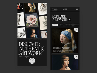 Art Gallery App UI app art design galary ui ux