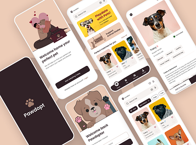 Pet Adoption App UI app design pet pet adoption ui ux