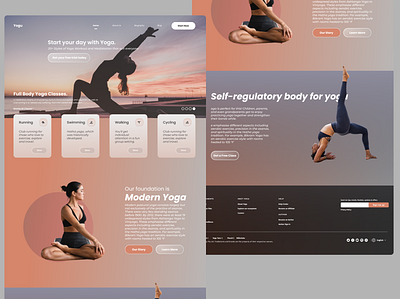 Yogu - Health & Fitness UI UX Landing Page branding design fitness health illustration meditation ui wellness yoga