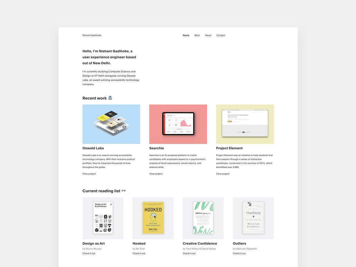 New website! by Nishant Gadihoke on Dribbble