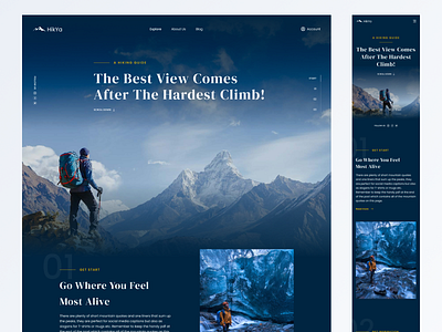 Hikya mountain traveler website clean creative design graphic design homepage mountain tour avarest travel trending design white
