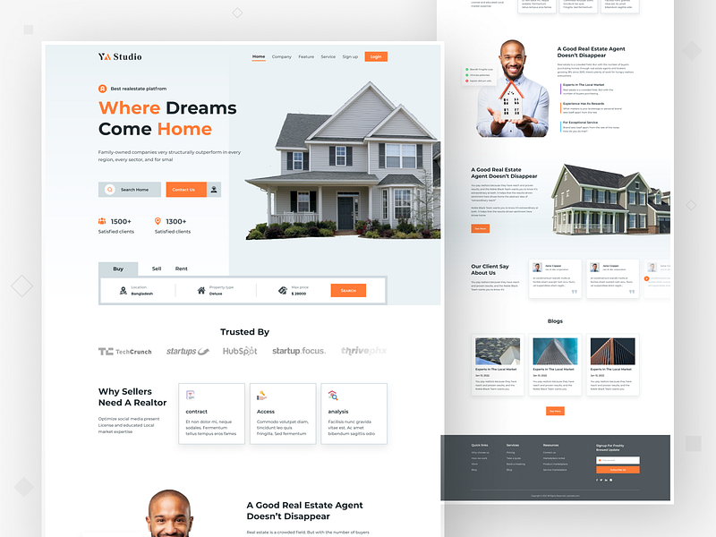 Real estate website template full view by Md Yeasin Arafat 🔥 on Dribbble