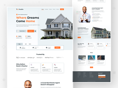 Real estate website template full view abustudio82 agency appartment building business creative design figma gmdyeasinarafat home sell hut landing page masudahsan21 psd real estate realtor ui inspiration userinterface website template websitebrainy websitedesign