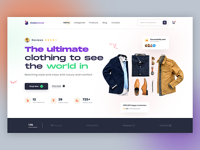 Ecommerce clothing fashion website accessories banner brand branding buy now creative design ecommerce eye chatchy design fashion homepage landing page marketing pand shirt shoe shop website shopping sunglass trending design watch