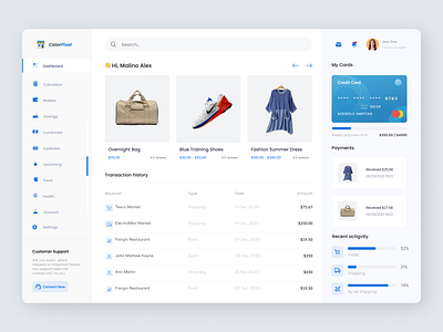 Ecommerce admin dashboard panel design