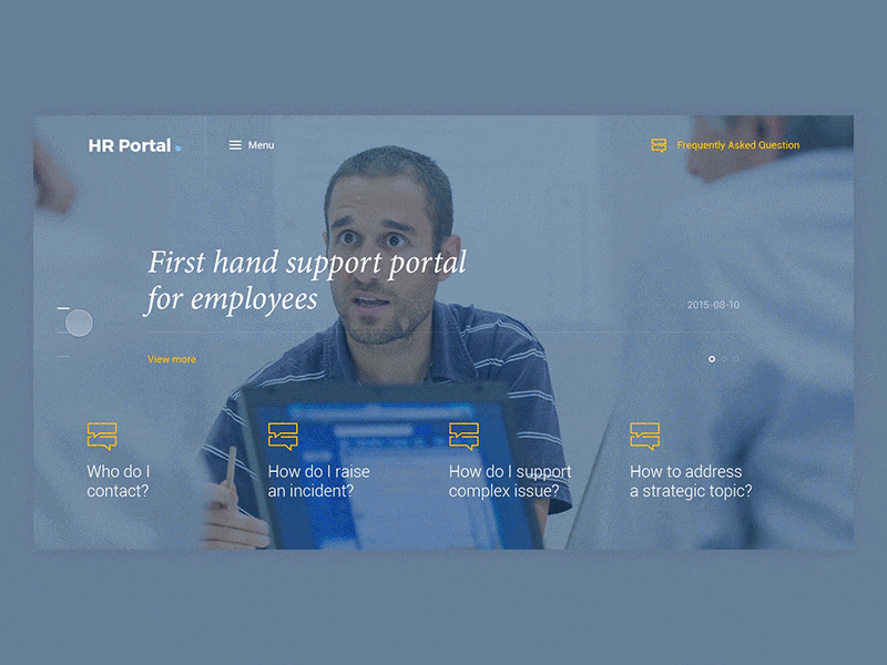HR Portal for employees animation clean landing page minimal principle ui ux